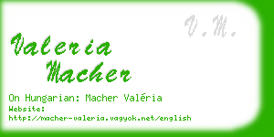 valeria macher business card